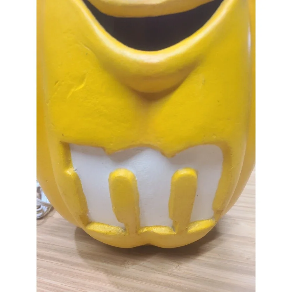 Trendmasters Yellow M&M Light-up Blow Mold Pumpkin Jack O Lantern Halloween 12